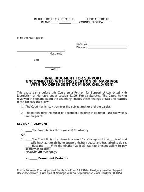 Support Dissolution Marriage Form Fill Out And Sign Printable Pdf