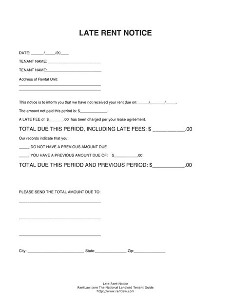 Late Rent Notice Fill Out Sign Online Dochub
