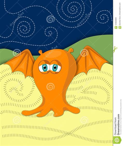 Orange Monster Clip Art Blue And Fun Background Monster