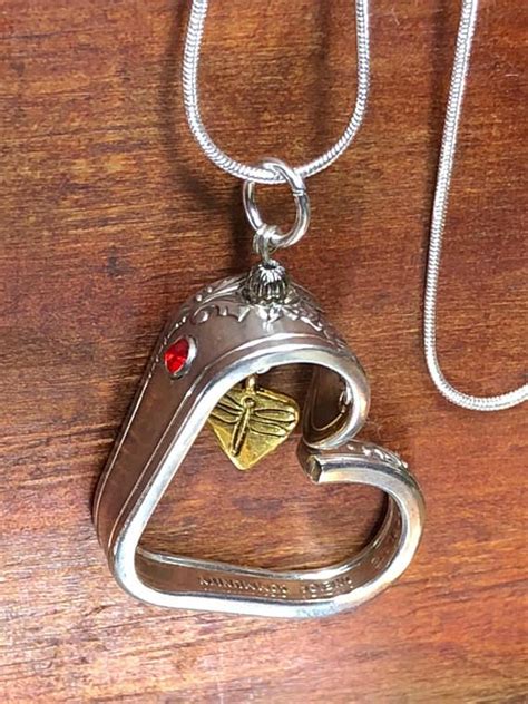 Spoon Heart Necklace Silverware Necklacejuly Birthstone Etsy
