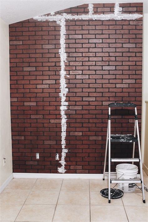 How To Diy Faux Brick Wall Within The Grove Faux Brick Accent Wall