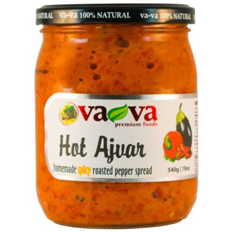 Ajvar Hot Roasted Pepper Spread Homemade Style Vava 540g 19oz • Buy Online At Serdika Foods