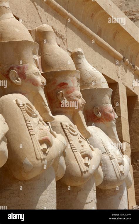 Osirian Statues At Hatshepsuts Temple At Deir El Bahari On The West