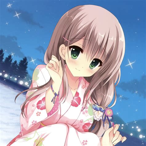 Desktop Wallpaper Cute Anime Girl Outdoor Green Eyes Hd Image