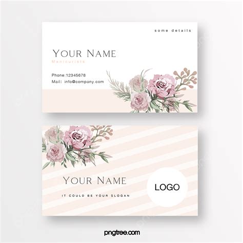 Gambar Kartu Nama Bunga Pink Sederhana Templat Untuk Unduh Gratis Di Pngtree