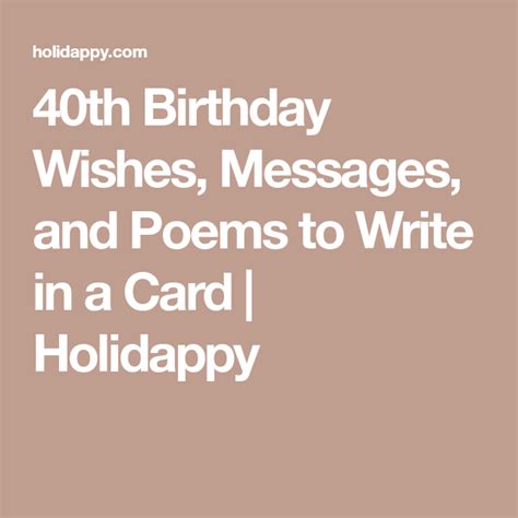 All birthday cards all birthday cards. 40th Birthday Wishes, Messages, and Poems to Write in a ...