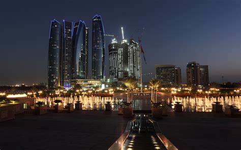 Abu Dhabi Skyline At Night United Arab Emirates Lux Exposé