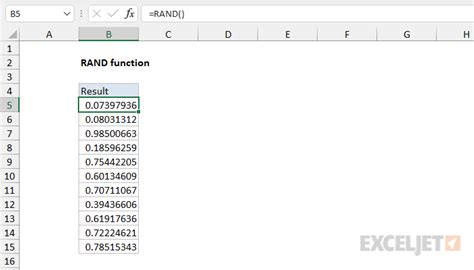Excel Rand Function Exceljet