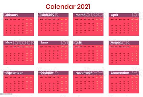 Ilustración De Calendario 2021 Y Más Vectores Libres De Derechos De 2020 2020 2021 Abril