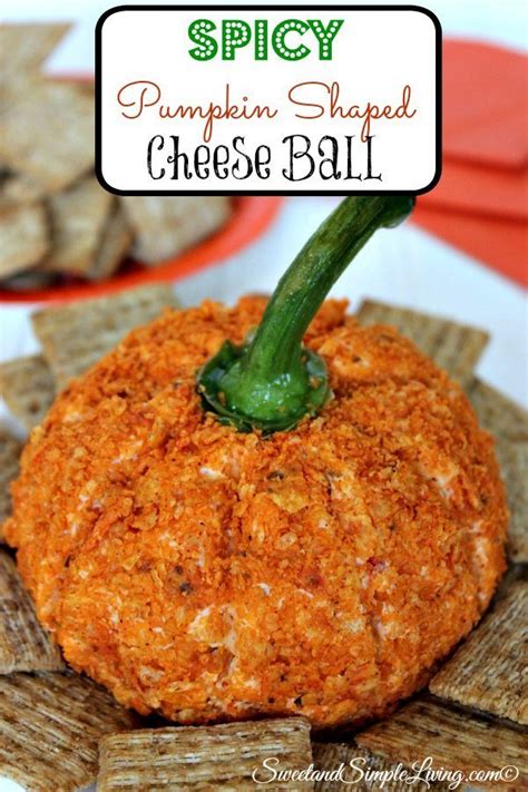 Spicy Pumpkin Shaped Cheese Ball Sweet And Simple Living