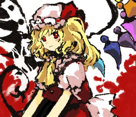 Safebooru 1girl Ascot Blonde Hair Closed Mouth Commentary Request Flandre Scarlet Hat Hat