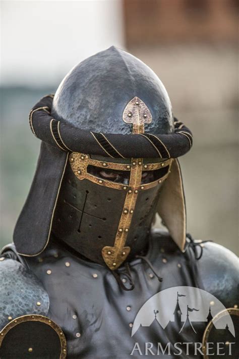 “the Wayward Knight” Sugarloaf Helmet Blackened Knightly Xiv Century