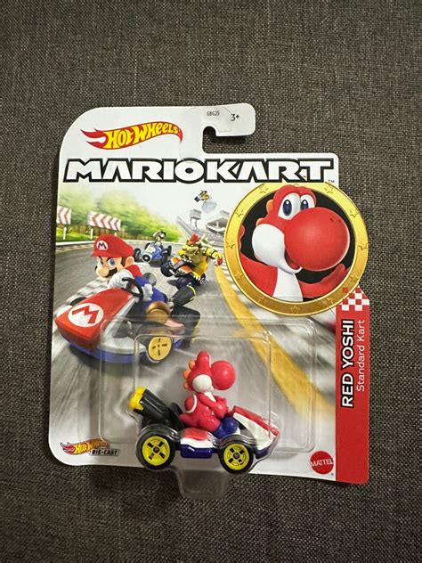 Hot Wheels Mario Kart Red Yoshi Standard Kart Hobbies And Toys Toys And Games On Carousell