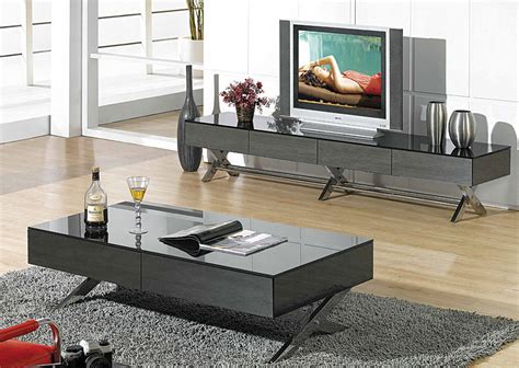 Modern Glossy Gray Coffee Table Cr1074 Contemporary