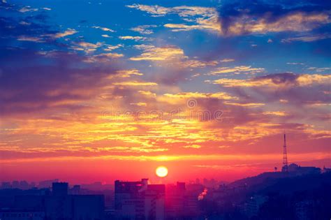 Orange Sunset Stock Photo Image Of Cloud Landmark Light 48920168