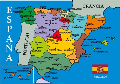 Mapa De Espana Con Ciudades Y Regiones