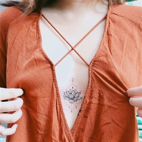 Women that get under the breast tattoos like to have some body art that will accentuate their most natural 14. Sternum Tattoo - Between the Breast Tattoo Design Ideas