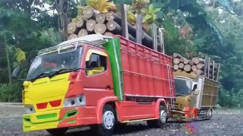 miniatur truk muatan kayu youtube