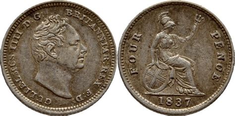 Großbritannien 4 Pence 1837 William Iv 1830 1837 Ef Ma Shops