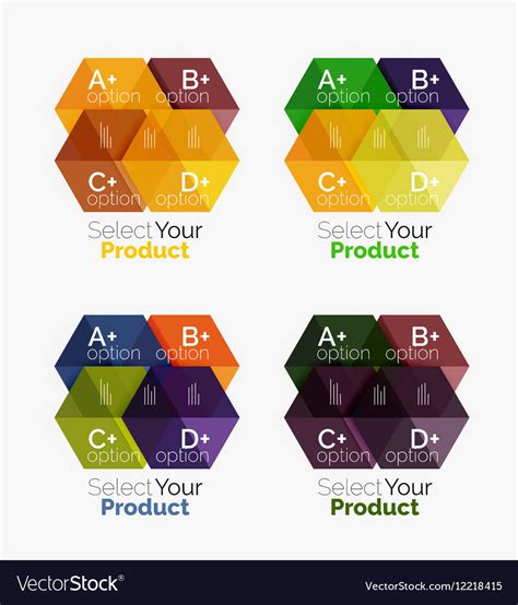 Set Of Business Hexagon Layouts With Text Vector Image
