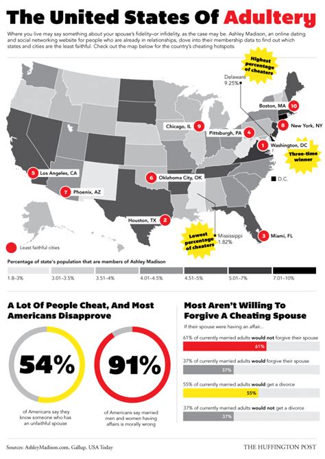 Infographic Map Of Cheaters In Usa The Infidelity Recovery Institute