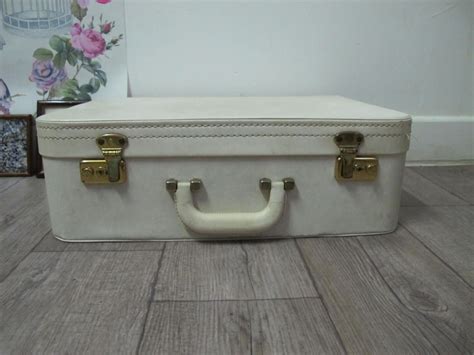 Valise Vintage Blanche Valise Skaï Vintage Valisette 1960 Valise