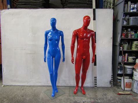 7800054 Pair Of Freestanding Shop Display Mannequins Male H 183 Cm
