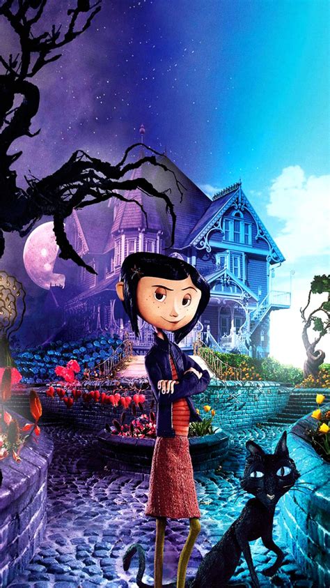 When coraline moves to an old house, she feels bored and neglected by her parents. Coraline (2009) Phone Wallpaper | Moviemania