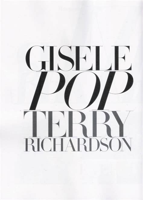 Gisele Pop Gisele Bundchen By Terry Richardson For Harper S Bazaar