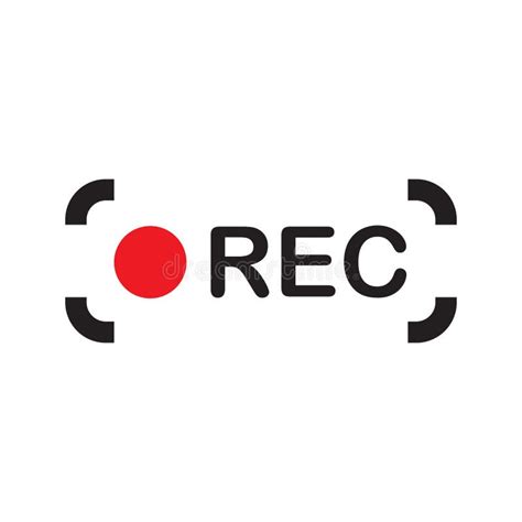 Recording Sign Icon Red Logo Camera Video Recording Symbol Rec Stock