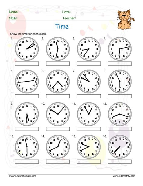 Telling Time Worksheets Pdf Downloads Math Zone For Kids