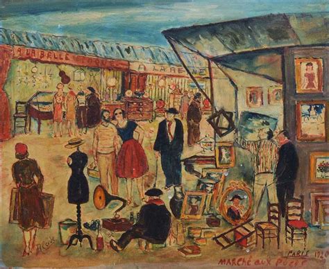 Alcide Paris Flea Market 1920 Painting Modernism