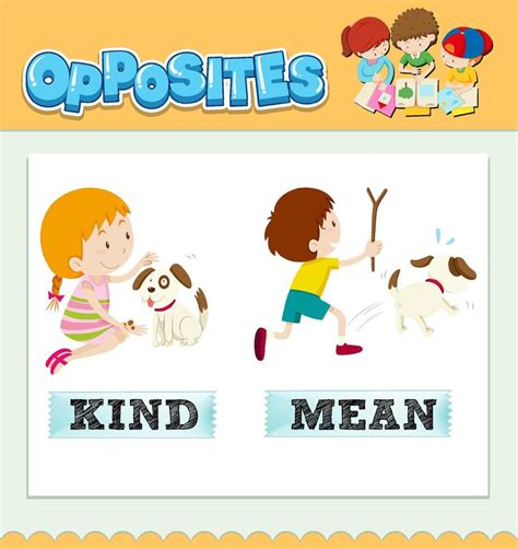 Opposite Words For Kind And Mean 6436338 Vector Art At Vecteezy