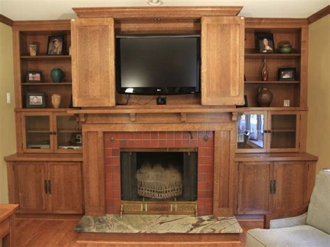 Fireplace And Bookcase Ideas Craftsman Bungalow Fireplace