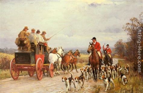 John Sanderson Wells A Hunt Passing A Coach Painting Best Paintings