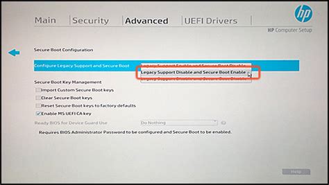 Most of bios of hp laptops and desktops can be entered by pressing f10 or esc. HP PCs - Secure Boot (Windows 10) | HP® Customer Support