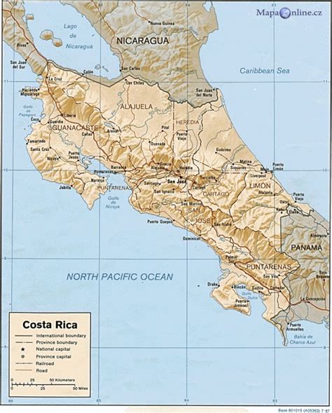 Mapa Kostariky MapaOnline Cz