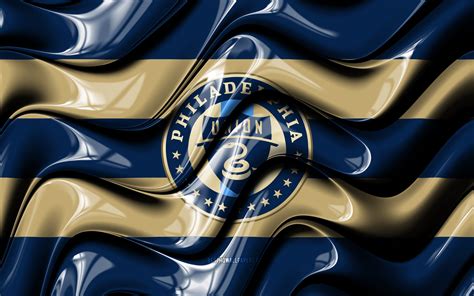 Download Wallpapers Philadelphia Union Flag 4k Blue And Brown 3d