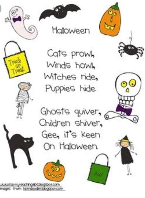 Pin by Elizabeth DuFore on Halloween | Halloween poems, Halloween poems