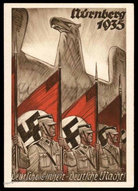 3rd Reich Reichsparteitag 1935 Rally Day Propaganda Card Unused 98160