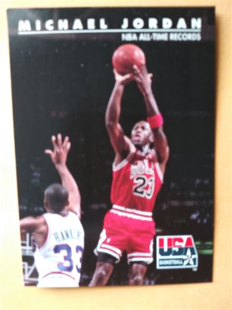 This fabled piece of cardboard features jordan skying high over defenders and about to drop a powerful slam dunk, as. 1992 Skybox USA Basketball #45 Michael Jordan card, Chicago Bulls HOF