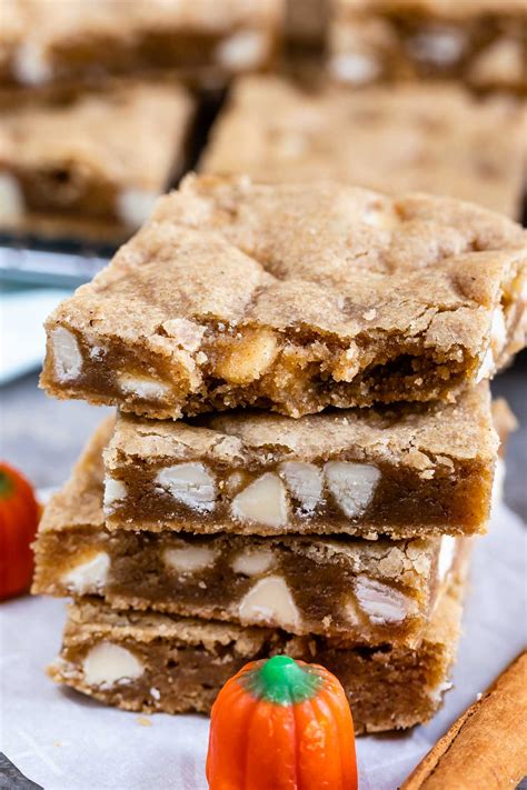 Soft Pumpkin Spice Blondies Recipe Crazy For Crust