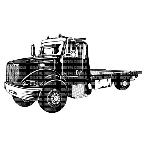 Tow Truck Svg Rollback Svg Wrecker Clip Art Vector Digital Etsy