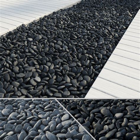 Black Grey Pebbles 3d Model Black And Grey Architectural Elements