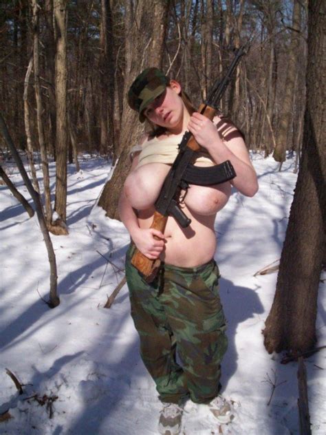 Topless Women With Guns Naked Girls And Their Pussies