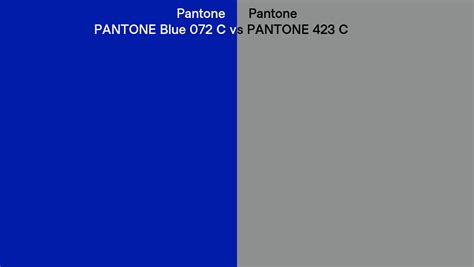 Pantone Blue 072 C Vs PANTONE 423 C Side By Side Comparison