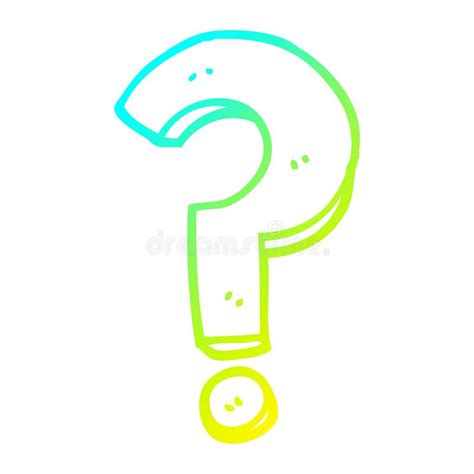 a creative cold gradient line drawing cartoon question mark stock vector illustration of