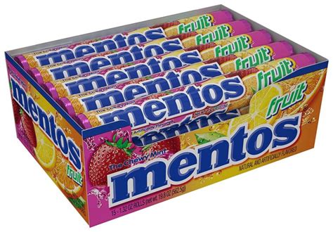 Mentos Chewy Mint Candy Roll Fruit Non Melting Party 14 Pieces