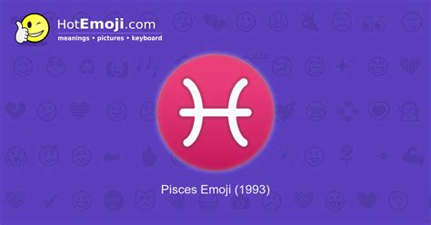 This zodiac symbol represents a fish. ♓ Pisces Emoji Meaning with Pictures: from A to Z