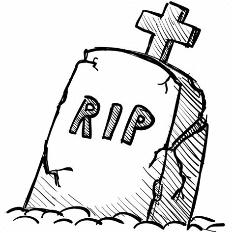 Dead Grave Graveyard Rip Tombstone Death Halloween Icon